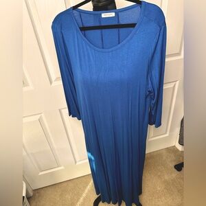 Midi A-line Scoop Neck Dress